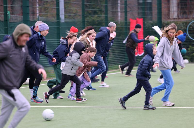 A Ranelagh Rockets training session: 'The beauty of this thing is that we are all really in the same boat.' Photograph: Dara Mac Dónaill