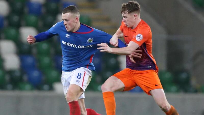 Linfield’s Michael O’Connor said  before Christmas that he hoped to play for Northern Ireland at under-21 level. Photograph: Brian Little/Inpho