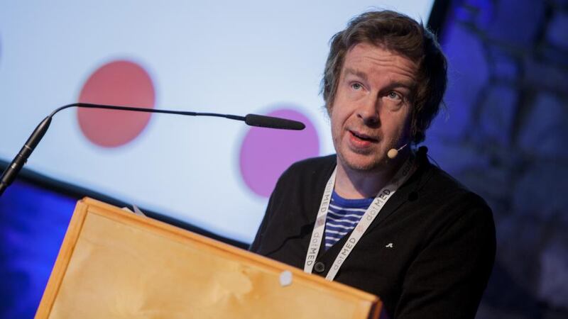 Kevin Barry speaking at the Dotmed conference. Photograph: Richard Walshe