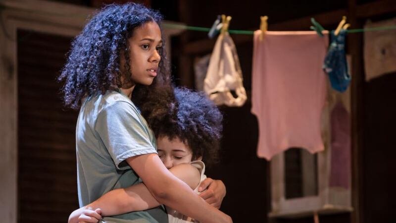 Witney White and Harrison Wilding in Cora Bisset’s musical adaptation of Emma Donoghue’s ‘Room’. Photograph: Scott Rylander