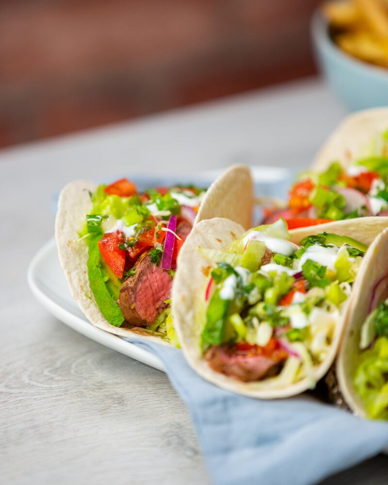 Steak tacos with cabbage slaw