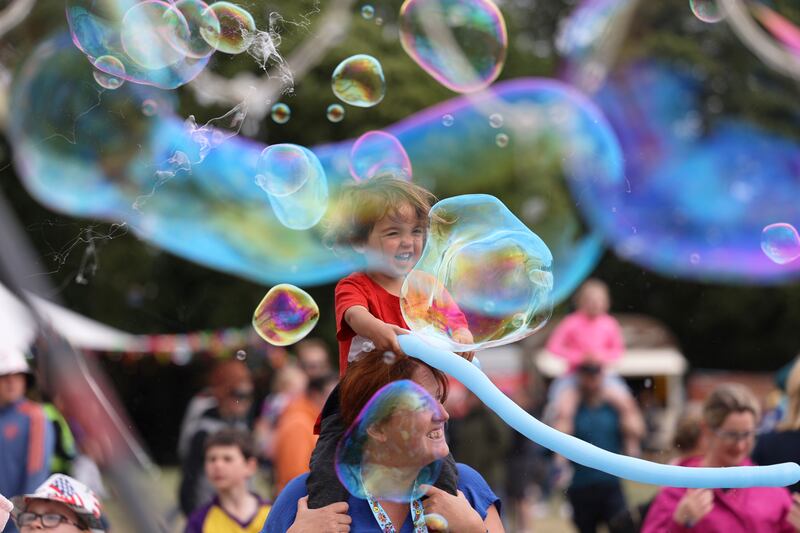 Family fun at Kaleidoscope: Aoife and Seán Brack at last year's festival.  Photograph: Nick Bradshaw 
