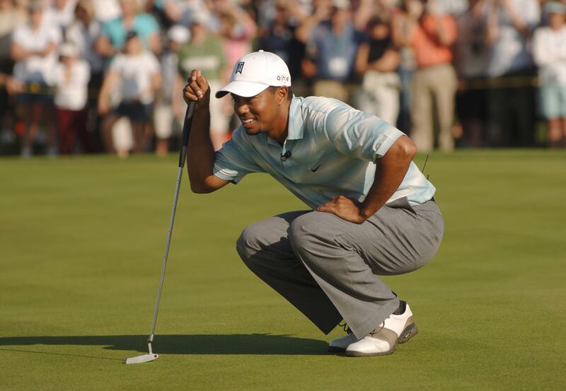 Earlier this year a set of irons purportedly used by Woods during his `Tiger Slam’ accomplishment sold for more than $5 million. Photograph:  Steve Grayson/Getty Images