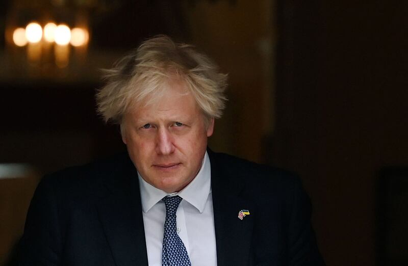 UK prime minister Boris Johnson departing 10 Downing Street