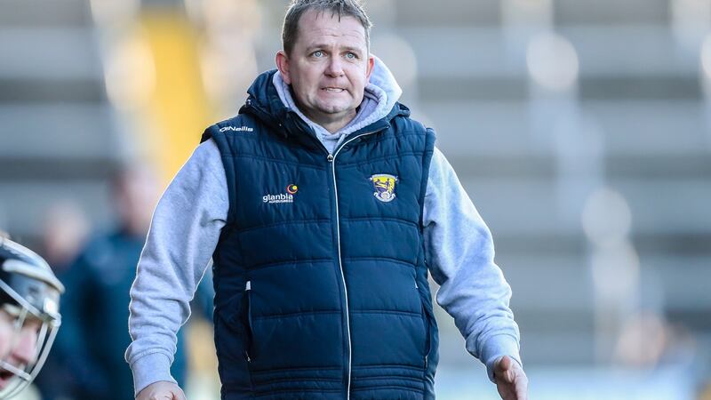 Wexford manager Davy Fitzgerald on the sideline during the  the Allianz Hurling League Division 1A match against Cork  at Innovate Wexford Park. Photograph: Laszlo Geczo/Inpho