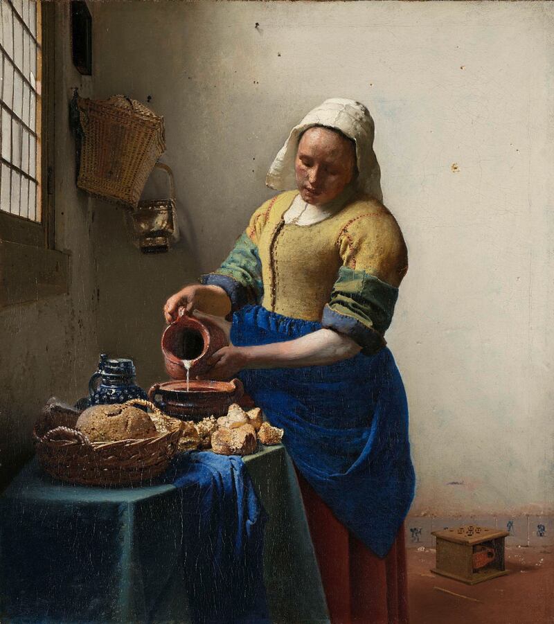 The Milkmaid, Vermeer, 1658-59, oil on canvas.