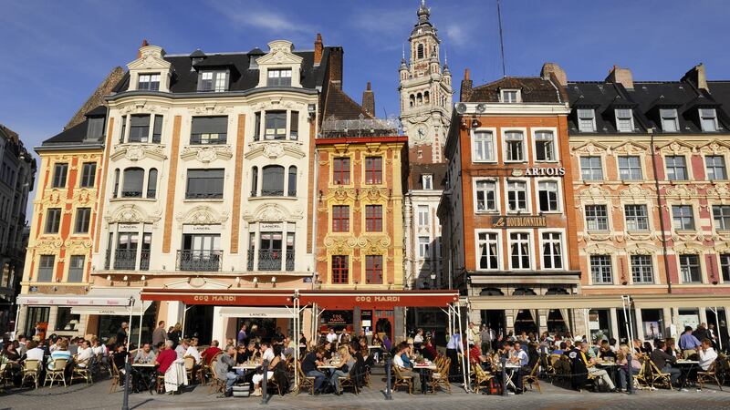 Cafes on the Place du General de Gaulle, in Lille