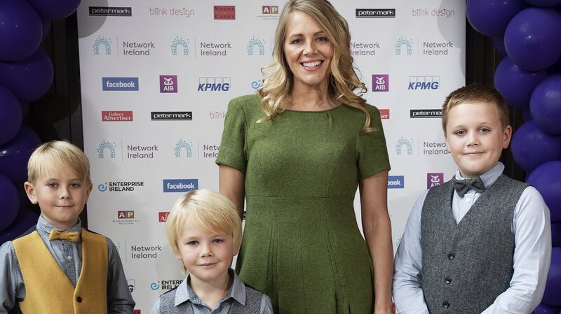Anna Dobson, with her three boys, Sonny, Archie and Rhys. Photograph: Andrew Downes/Xposure