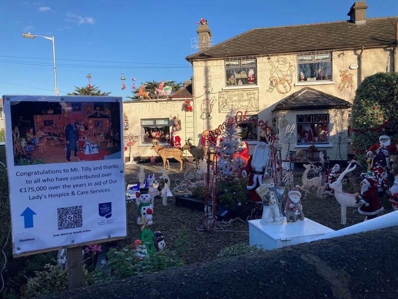 The Sandymount, south Dublin, home of Liam Tilly (87). His Christmas lights display has raised more than €175,000 for Our Lady’s Hospice and Care Services over the past 12 years.