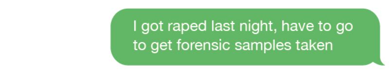 Message from complainant to friend, asking for a lift to a clinic in Newry