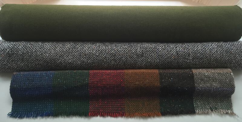 Tweed samples from the mill.