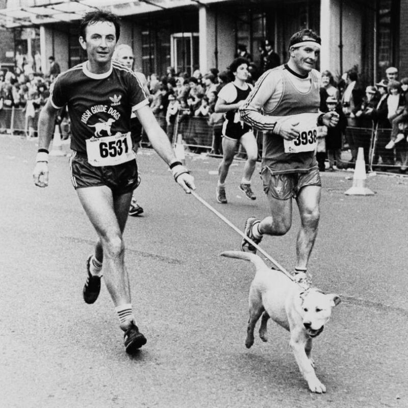 Running for Irish Guide Dogs for the Blind. Photograph: Dublin Marathon Archive