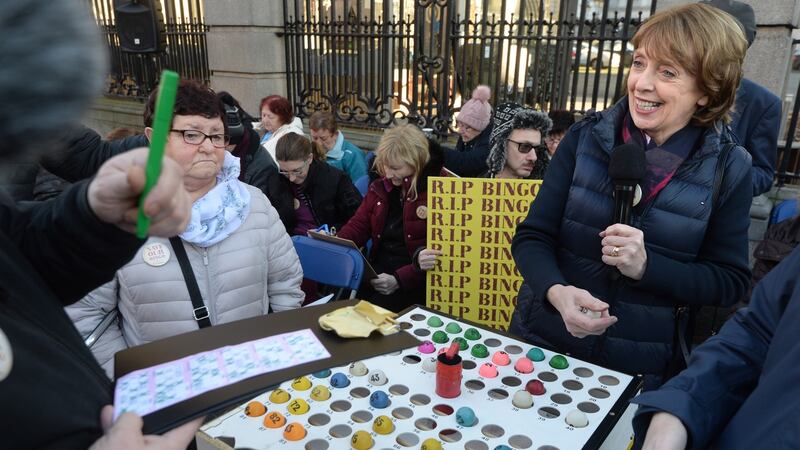 Joint leader of the Social Democrats Róisín Shortall calls out the numbers. Dara MacDónaill/The Irish Times