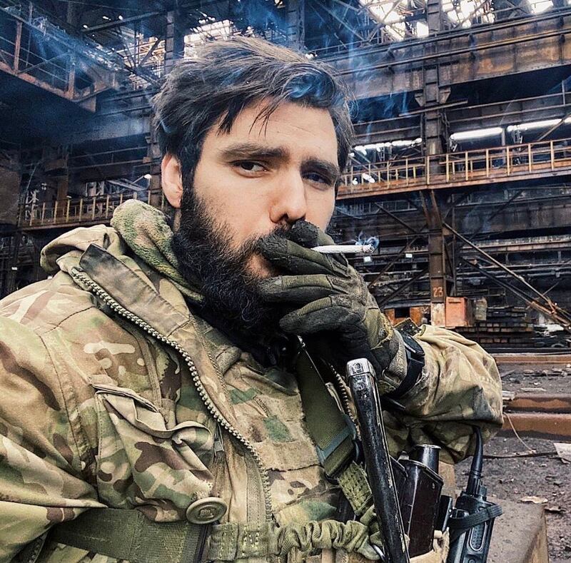 Maj Bohdan Krotevych (29) of Ukraine's Azov regiment, in the Azovstal steelworks in Mariupol, which Russia finally seized in May after a brutal 10-week siege. Photograph courtesy Sandra Krotevych