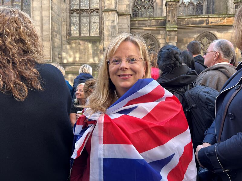 Louise Murphy outside St Giles’ Cathedral in Edinburgh on Monday. Photograph: Freya McClements