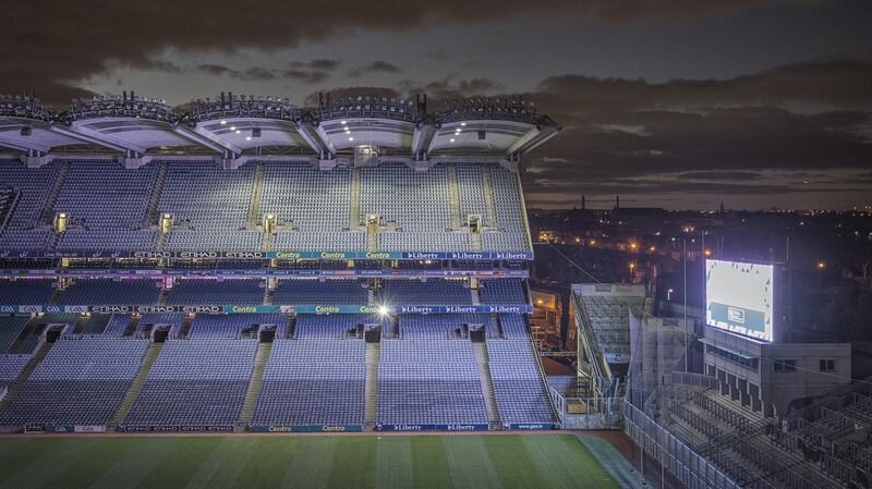 Croke Park. Last one out, turn off the lights. Photograph: Andrew Sheridan