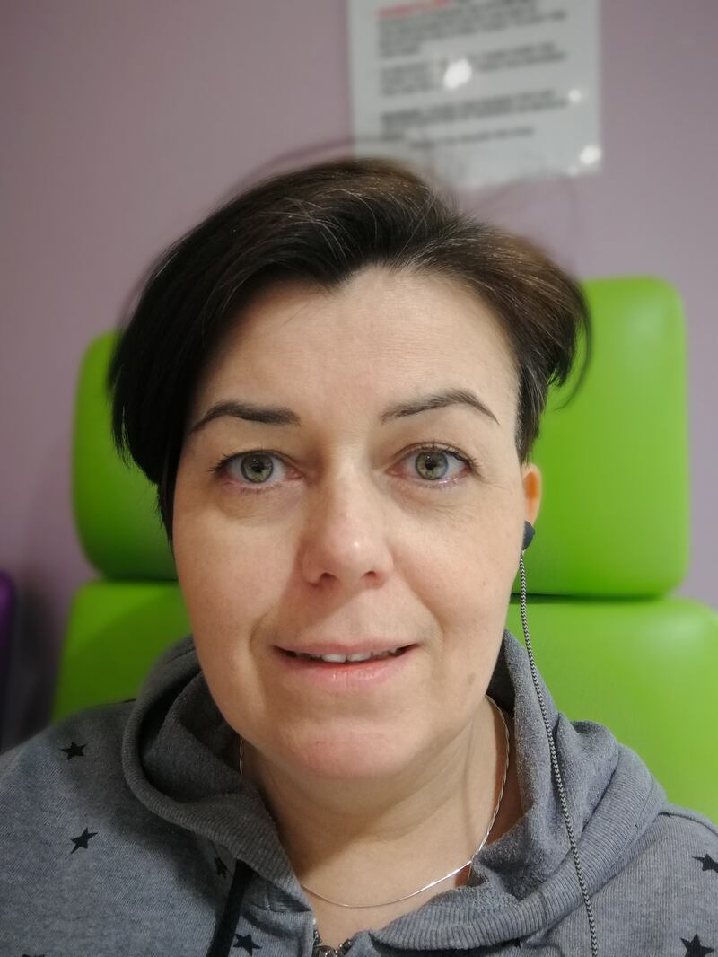 Maresa first day of chemo.