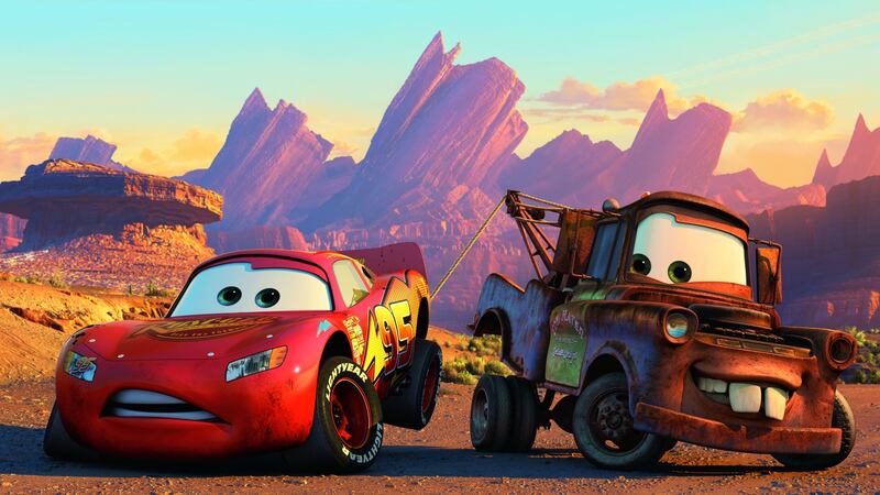 McQueen and Mater in Cars, the seventh animated feature by Pixar