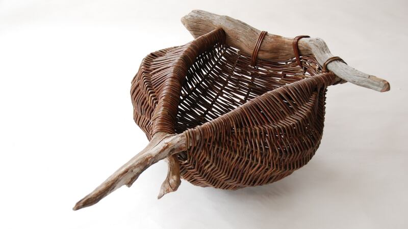 An 'artistic basket' by west-of Ireland basket-maker Joe Hogan, whose creations have been exhibited around the world 