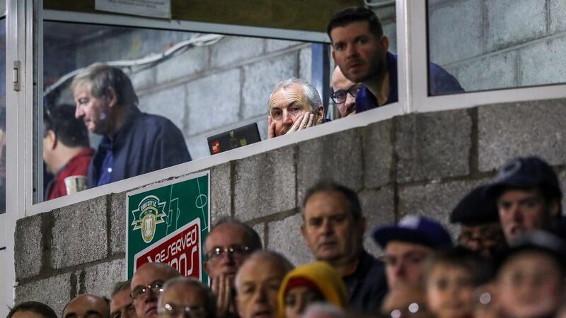 Cork City boss John Caulfield was sent to the stands for the second-half of his side’s 1-0 defeat to Dundalk. Photograph: Ryan Byrne/Inpho