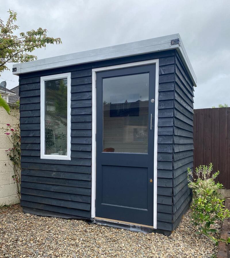 David Molamphy, from Dublin, doesn’t envisage ever returning to his office full-time and built this home office to work in
