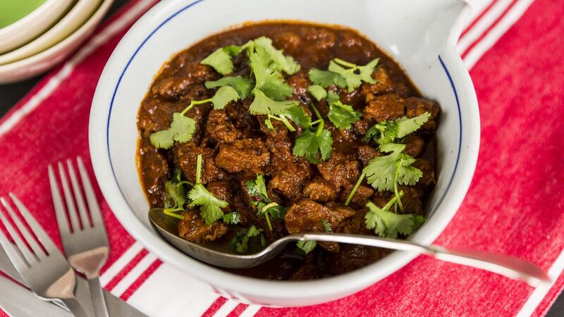 Chilli con carne made with dark chocolate. Photograph: Emma Jervis