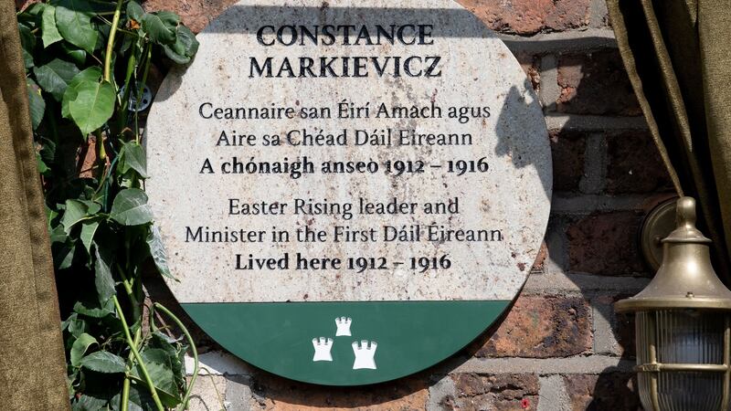 Dublin City Council commemorative plaque at  49b Leinster Road, Rathmines, Dublin 6. Photograph: Tom Honan