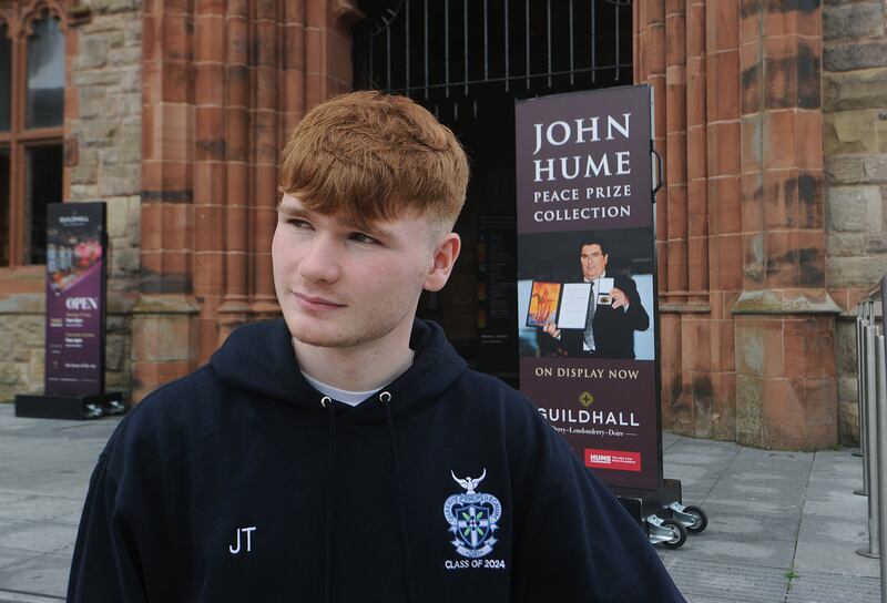 First-time voter James Tourish (18): John Hume and Martin McGuinness have given 'younger people... an opportunity to really look at how electoral politics can change society'. Photograph: Trevor McBride