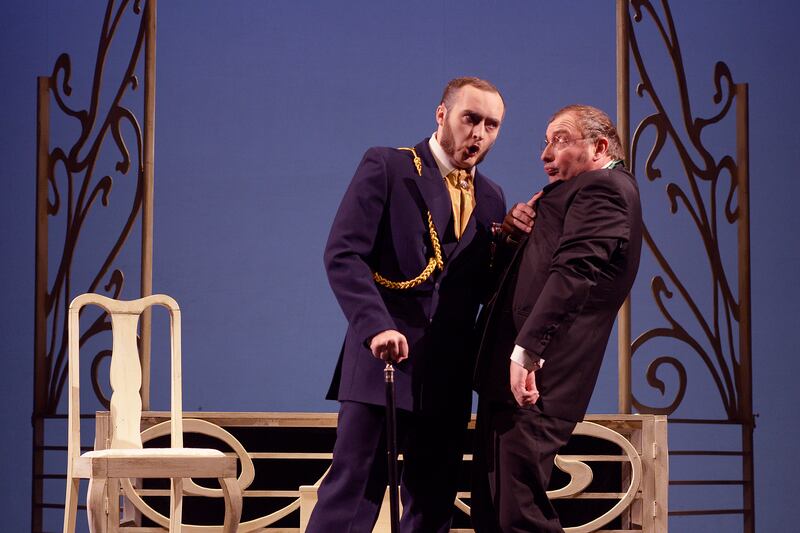 Peter Lidbetter as the King, Peter McCamley as the Royal Minister in Cinderella by Alma Deutscher. Photograph: Pádraig Grant
