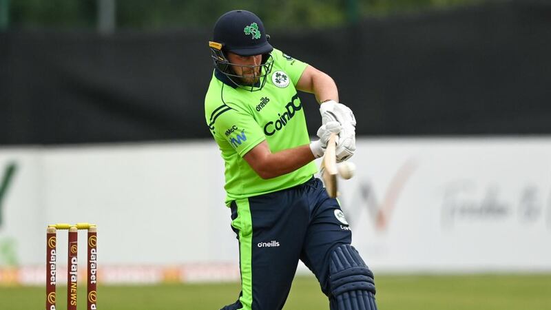 William McClintock batting on his Ireland debut in the T20 win over Zimbabwe. Photograph: Harry Murphy/Sportsfile