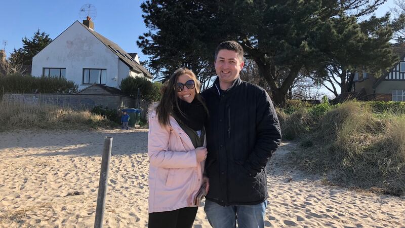 Paul and Hayley Meagan:  drove their kids from Maynooth to Howth to “burn off a bit of energy”.  Photograph: Jade Wilson