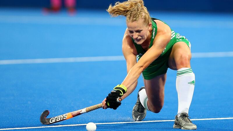 Hannah Matthews  in action against England. Photograph: Jack Thomas/Getty Images