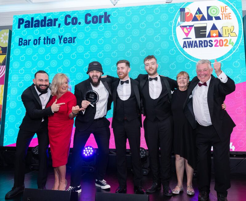 Paladar staff accept bar of the year, sponsored by Licensing World. Photograph: Paul Sherwood