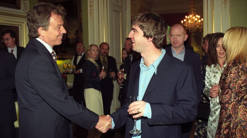 Tony Blair with Noel Gallagher at 10 Downing Street in 1997. Photograph: Rebecca Naden/PA