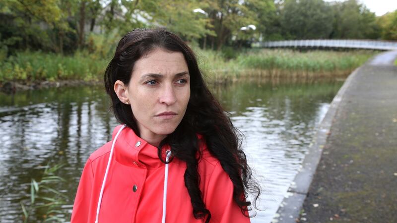 Kirstin Chadwick in Galway city on Wednesday. Her husband Kim Martin is in ICU in University Hospital Galway. Photograph: Joe O’Shaughnessy