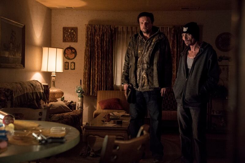 El Camino: Matt Jones and Charles Baker in the Breaking Bad movie. Photograph: Ben Rothstein/Netflix