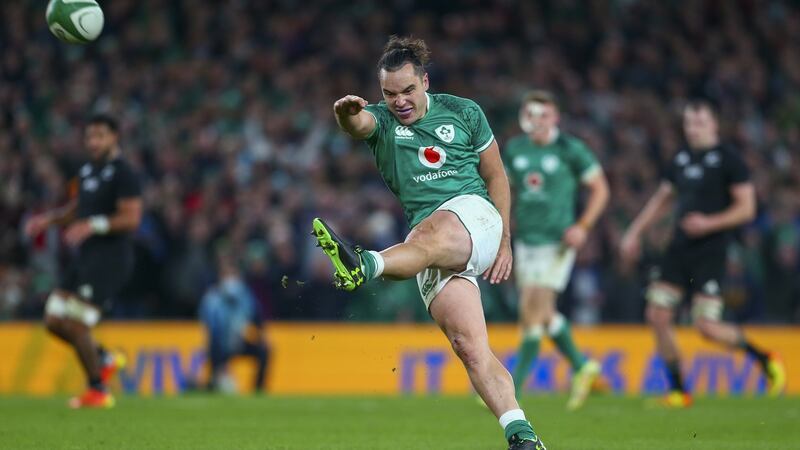 Lowe’s left boot has always been one of his more potent weapons. Photograph: Ken Sutton/Inpho