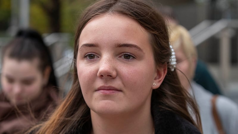 Outside the courthouse Ciara Monaghan said she was pleased with the sentence.   Photograph: Collins Courts