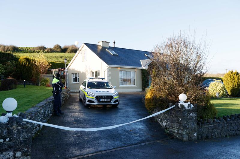 Gardaí at the house in Kilnaboy where the bodies were discovered on Thursday. Photograph: Eamon Ward