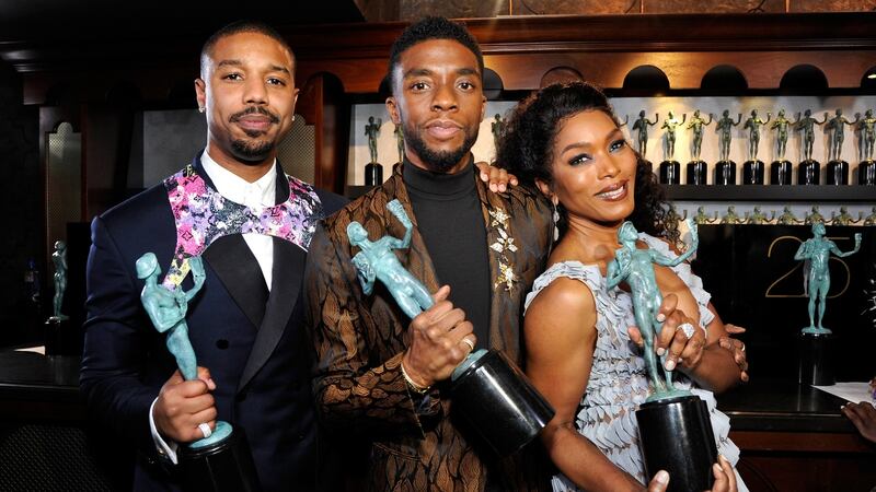 Michael B. Jordan, Chadwick Boseman and Angela Bassett at  the 25th Annual Screen Actors Guild Awards in 2019. Photograph: John Sciulli/Getty Images for Turner