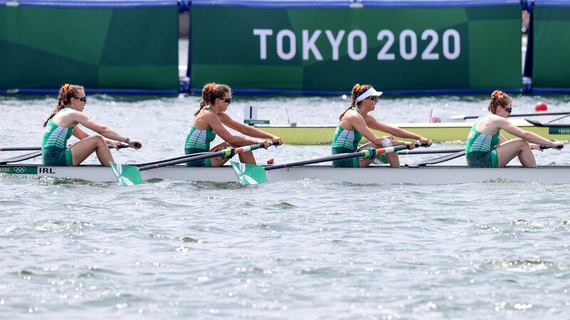 Rowers, Aifric Keogh, Eimear Lambe, Fiona Murtagh and Emily Hegarty, delivered bronze medals, Ireland’s first of 2021.  Photograph: Bryan Keane/Inpho