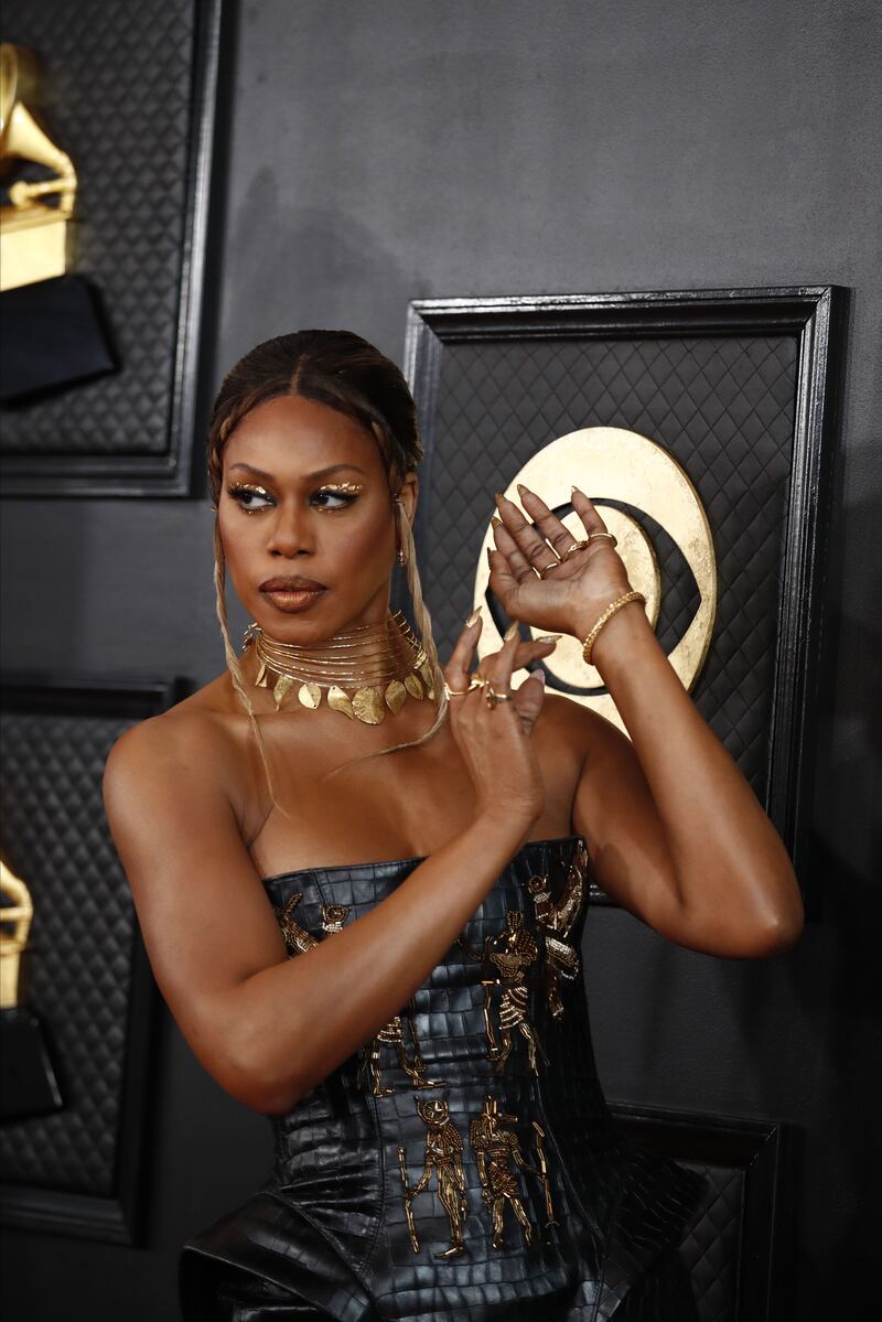 Laverne Cox:  Channeling ancient Egyptian royalty. Photograph: Caroline Brehman/EPA