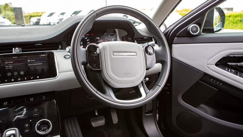 The interior of the Range Rover Evoque
