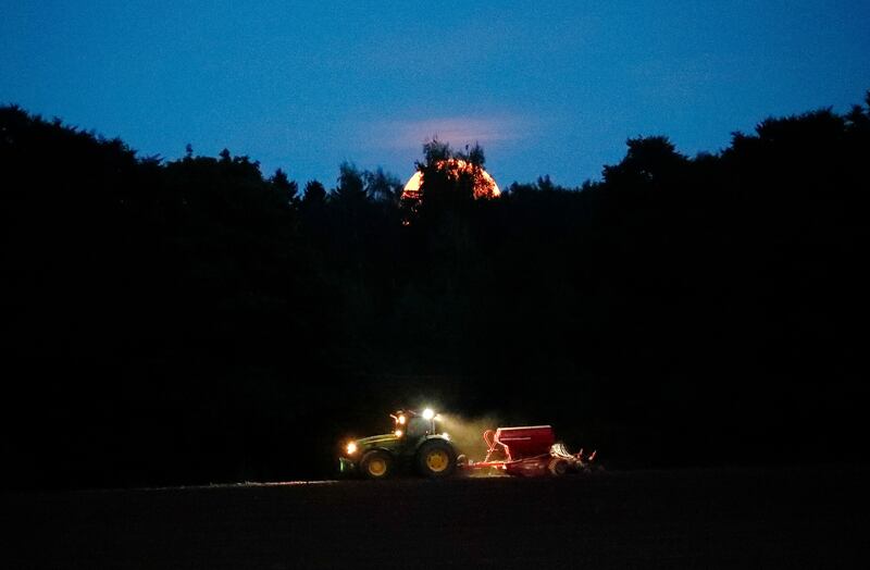 Latvia: Supermoon rises over Kabile. Photograph: Toms Kalnins/EPA-EFE