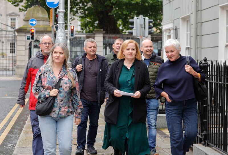 19/09/2023 - NEWS -
Mick Barry, Cllr Hazel de Nortúin, Richard Boyd Barrett, Ruth Coppinger, Gino Kenny, Paul Murphy and Brid Smith, representatives from People Before Profit-Solidarity,  after holding their think-in. Photograph: Alan Betson
