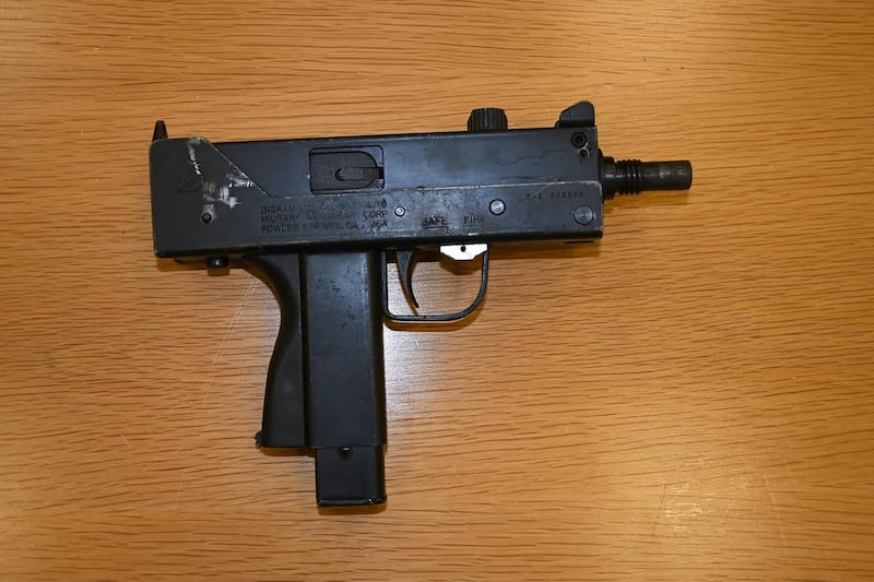 A Mac-11 submachine gun was found by gardaí investigating Glen Ward. Photograph: An Garda Síochána
