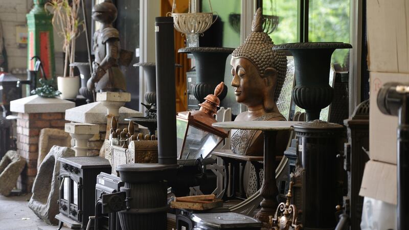 Some of the collectables on sale at Mac’s Salvage, Inchicore. Photograph: Alan Betson