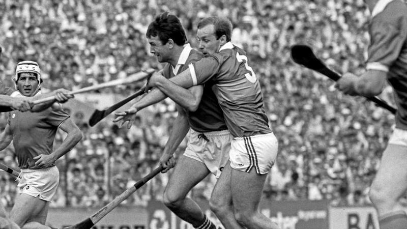 Jimmy Barry-Murphy in action against Tipperary during the 1985 Munster senior hurling final – widely regarded as his finest display for Cork. Photograph: Billy Stickland/Inpho