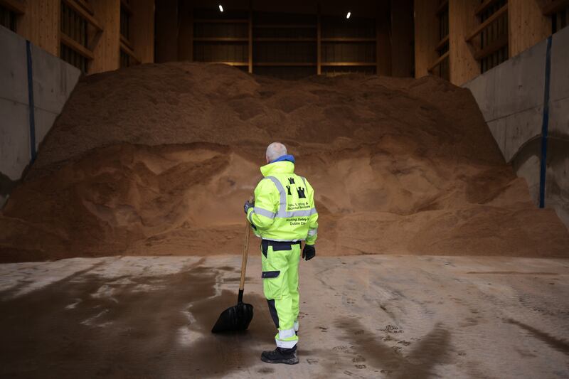 David Donohoe at the North City Operations Depot in Ballymun’s large salt barn. Photograph: Chris Maddaloni