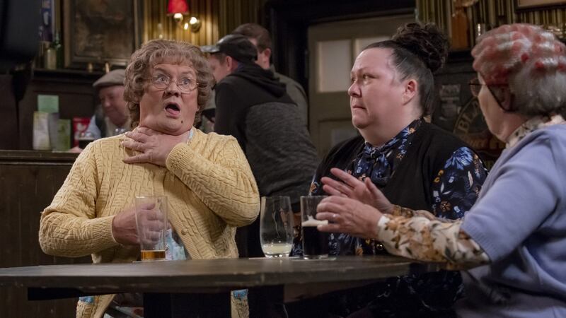 Brendan O’Carroll, Sue Vincent and Eilish O’Carroll in Mrs Brown’s Boys New Year Special